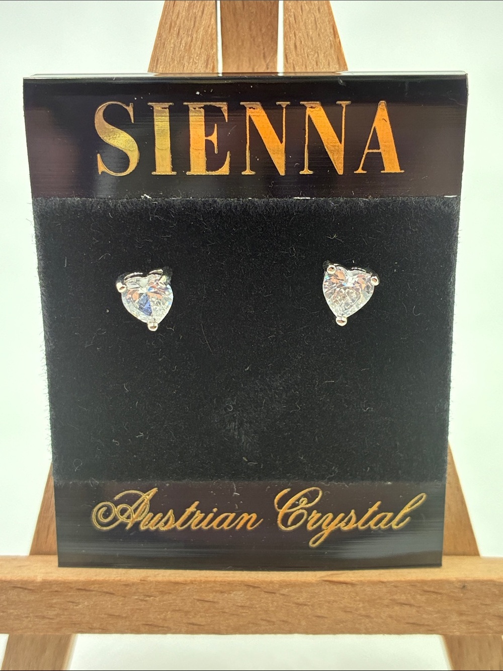 Sienna Clear Austrian Crystal Heart Stud Earrings